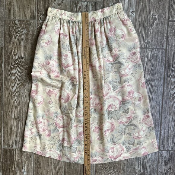 2/$18 SALE! Vintage Floral Skirt Talbots S Cottage High Waist Cowboy Pleated - Picture 7 of 8